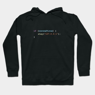 Stay Home (127.0.0.1) If There's Coronavirus Programming Coding Color Hoodie